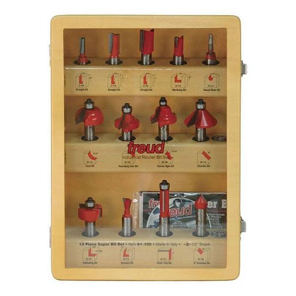 91-100 Thirteen Piece Super Router Bit Set 1/2 Shank